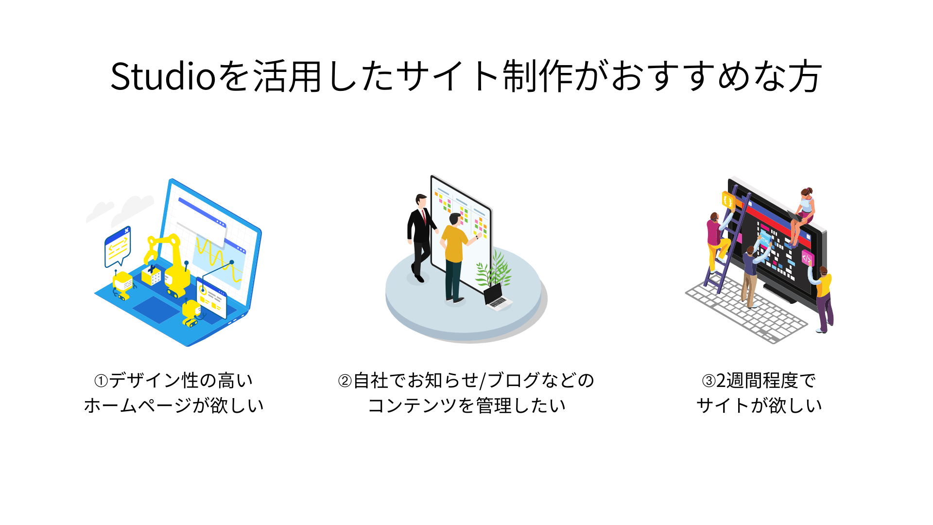 Studioを活用したサイト制作がおすすめな方